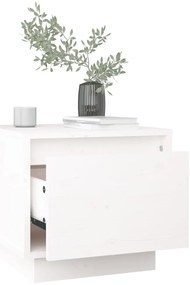 Mesa de cabeceira 35x34x32 cm madeira de pinho maciça branco