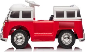 Carro elétrico para crianças Volkswagen Pão de Forma T1 12V Clássica com pneus de borracha Vermelha