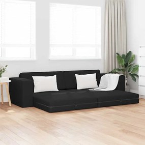 Sofá Cama 2 em 1 Preto 245x150x60.5 cm Tecido