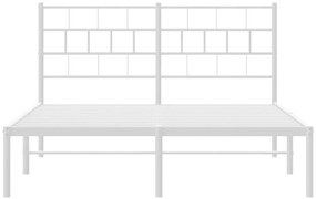 Estrutura de cama com cabeceira 140x200 cm metal branco