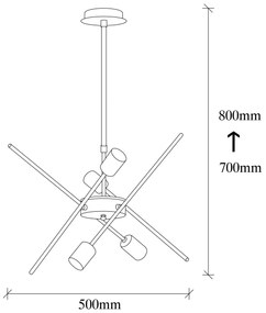 Chandelier Parazit – Preto Níquel – 50 cm x 80 cm