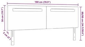 Cabeceira vidaXL Design Simples Cappuccino 180 cm em Couro Sintético
