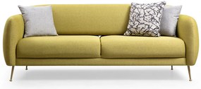 Sofá-cama de 3 lugares Sevilla – Amarelo – 214 cm x 98 cm x 85 cm