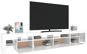 Móvel de TV com luzes LED 260x36,5x40 cm branco brilhante