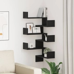 Conjuntos de Prateleiras de Parede vidaXL 2 pcs Carvalho Preto 40x40x4