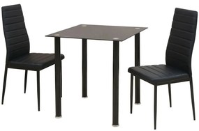242932 vidaXL Conjunto mesa de jantar e cadeiras 3 pcs preto
