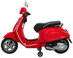 Vespa eletrica para crianças 12V ROMA, Rodas Espuma EVA, assento couro ecológico Vermelha
