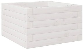 Vaso/floreira de jardim 40x40x23 cm madeira pinho maciça branco