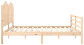 Estrutura de cama com cabeceira 200x200 cm madeira maciça