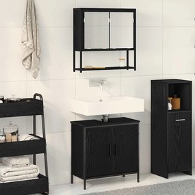 vidaXL Conjunto de Móveis para Banheiro 2 pcs Preto 60 x 30 x 60 cm
