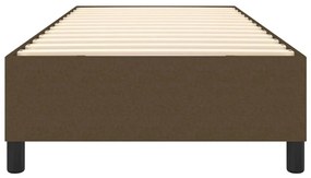 Estrutura de cama sem colchão 90x200 cm tecido castanho-escuro