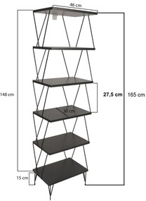 Estante Balaban – Antracite – 46x165x30 cm