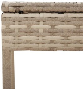 Espreguiçadeira com mesa e almofadão vime PE bege