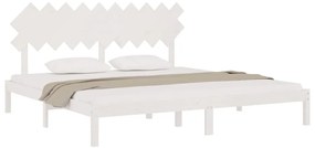 Estrutura de cama 200x200 cm branco madeira maciça