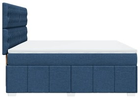 Cama com molas/colchão 180x200 cm tecido azul