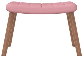 Cadeira de descanso com banco veludo rosa