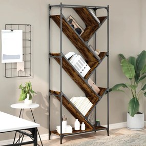 vidaXL Estante 79x30x180 cm derivados de madeira/metal carvalho fumado