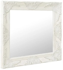 Espelho de parede estilo barroco 60x60 cm branco