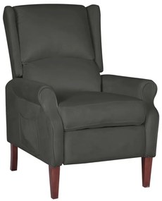 vidaXL Poltrona reclinável veludo cinzento-escuro