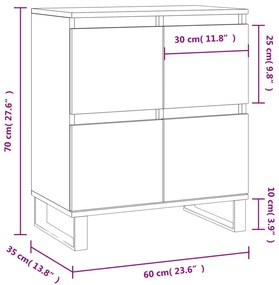 Aparador Portucale de 60cm - Nogueira - Design Moderno