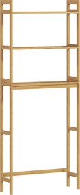 kleankin Estante sobre Sanita de Bambu com 3 Prateleiras Pés com Almofadas Antiderrapantes e Anti-Tombo 68x20x135 cm Madeira | Aosom Portugal