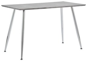 vidaXL Mesa de jantar 120x60x74 cm MDF cinzento cimento e prateado