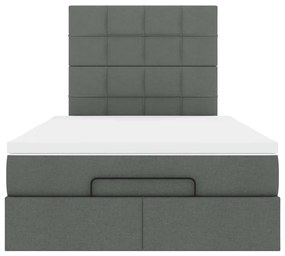 Estrutura cama otomana colchão 120x200cm tecido cinzento escuro