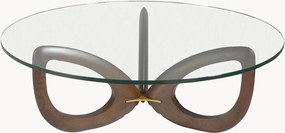 Mesa de centro redonda com tampo de vidro Theodor