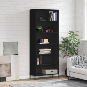 vidaXL Armário alto 69,5x32,5x180 cm derivados de madeira preto