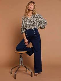 Camisa com padrão leopardo para gravidez cru
