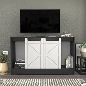 Móvel TV Ahris – Cinza e Branco – 140x35x85 cm