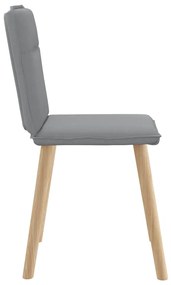 Cadeiras de jantar 4 pcs tecido cinzento-claro