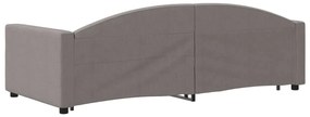 Sofá-cama com gavetão 90x200 cm tecido cinzento-acastanhado