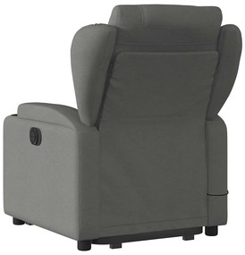 Poltrona elétrica elevatória massagens tecido cinzento-escuro