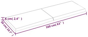 Prateleira de parede 160x50x(2-6)cm carvalho maciço não tratado