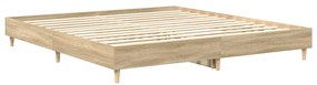 Estrutura de cama sem colchão 200x200 cm carvalho sonoma