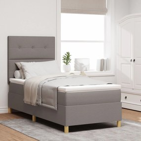 Cama Box com Colchão Taupe 100x200 cm Tecido