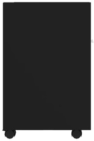 Móvel de apoio com rodas 33x38x60 cm contraplacado preto