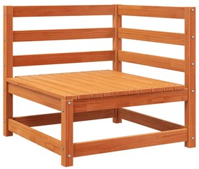 5 pcs conjunto de sofás de jardim pinho maciço castanho-mel
