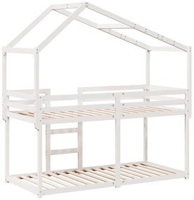 Beliche com telhado 75x190 cm madeira de pinho maciça branco
