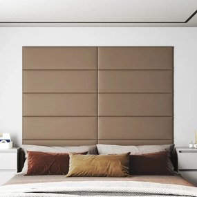 Painel parede 12pcs 90x30 cm couro artificial 3,24m² cappuccino