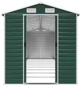 Abrigo de jardim 191x810x198 cm aço galvanizado verde