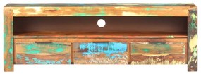 Móvel de TV 119x30x41 cm madeira recuperada maciça