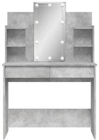 Toucador com luzes LED 96x40x142 cm cinzento cimento