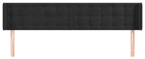 Cabeceira de cama c/ abas veludo 163x16x78/88 cm preto