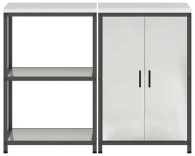 Conjunto de Armazenamento de Cozinha com prateleira 2 pcs Prata