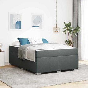 vidaXL Estrutura da Cama com colchão Cinza Escuro 140 x 200 cm tecido