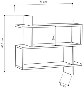 Estante City – Nogueira e Creme – 64,6 cm x 170 cm x 24,2 cm