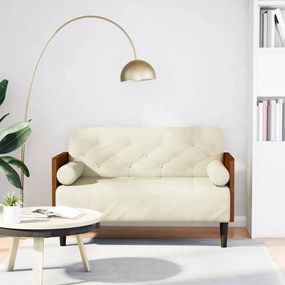 vidaXL Sofá-luvas com rolos 110 cm veludo creme