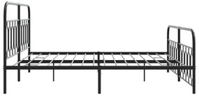 Estrutura de cama com cabeceira e pés 200x200 cm metal preto